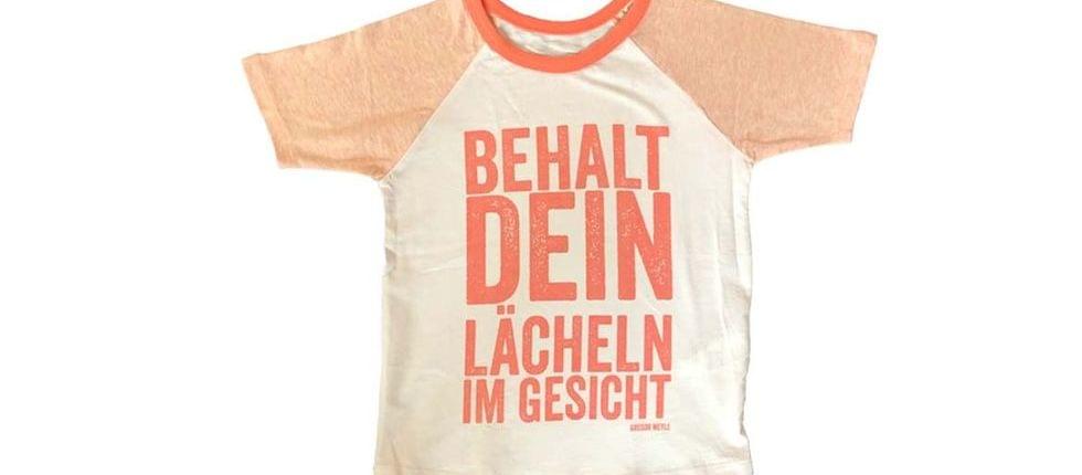  Baseballshirt (Kinder) - lachs/weiß,  