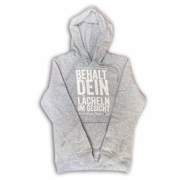 Sweater - grau - "Behalt Dein Lächeln im Gesicht"